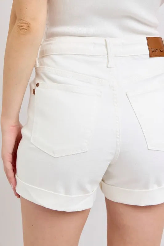 Judy Blue Full Size High Waist Double Roll Cuff Denim Shorts Plus Size