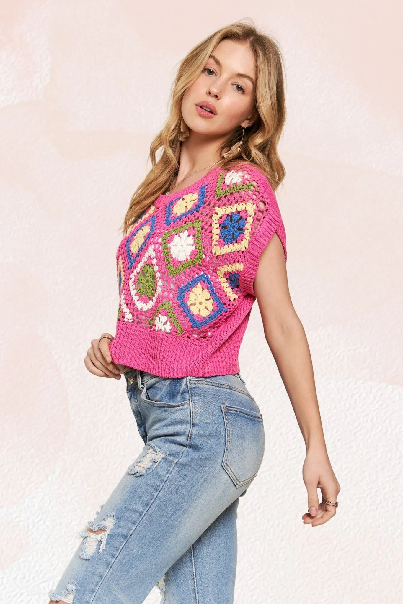 ADORA Multicolor Crochet Top