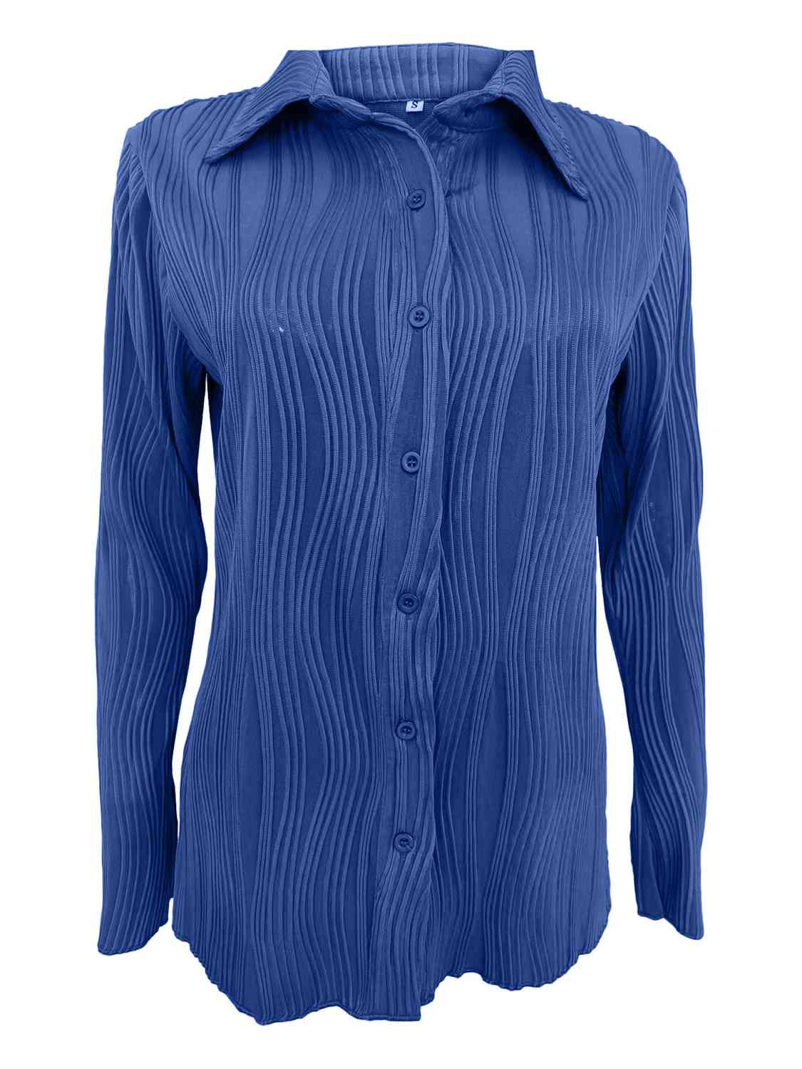 Collared Neck Long Sleeve Shirt(multiple colors)